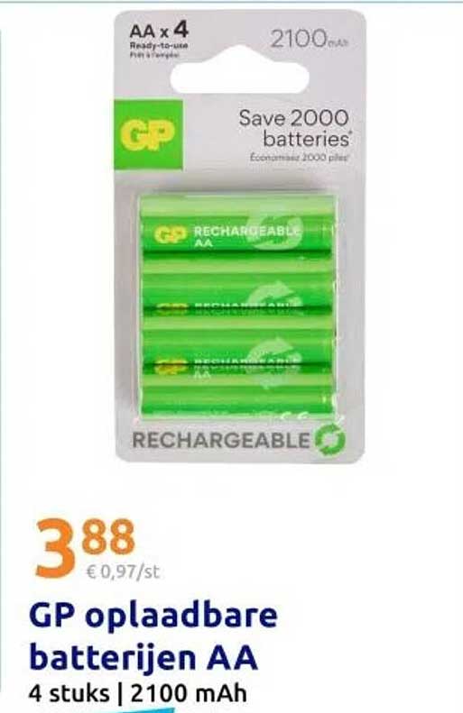 GP oplaadbare batterijen AA