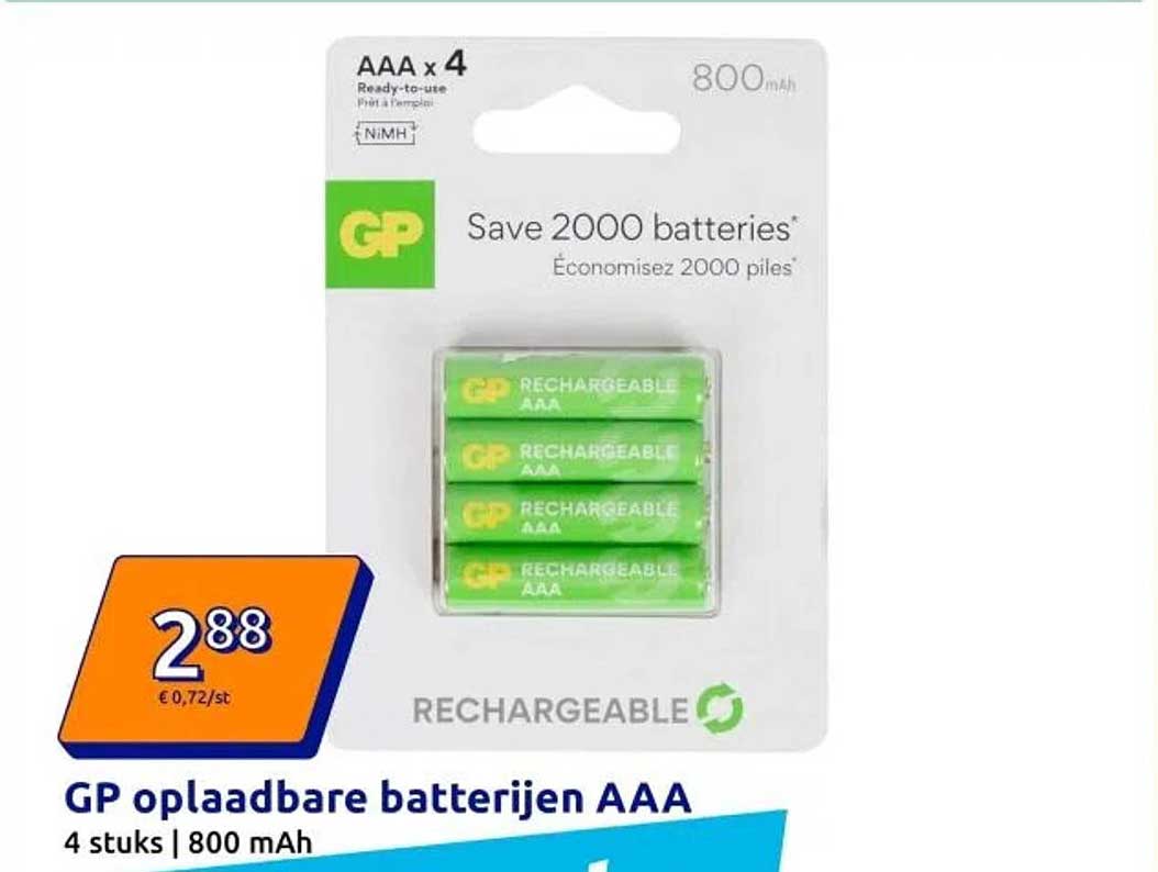 GP oplaadbare batterijen AAA
