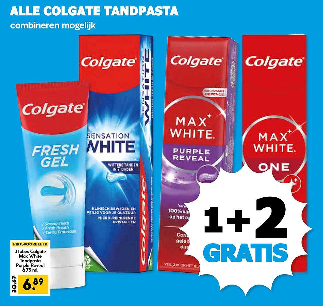 ALLE COLGATE TANDPASTA combineren mogelijk 1+2 GRATIS