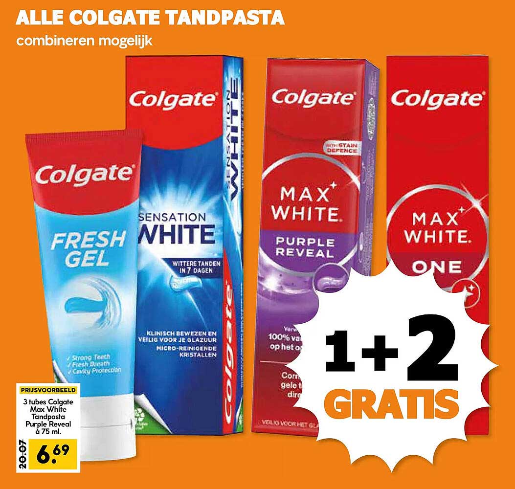 ALLE COLGATE TANDPASTA combineren mogelijk 1+2 GRATIS