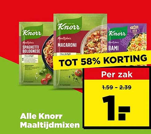 Alle Knorr Maaltijdmixen TOT 58% KORTING
