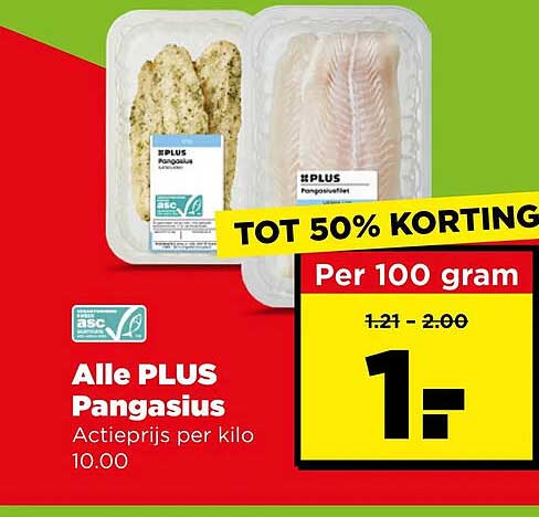 Alle PLUS Pangasius Tot 50% korting
