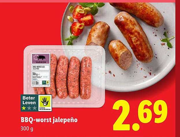 BBQ-worst jalepeno 300 g
