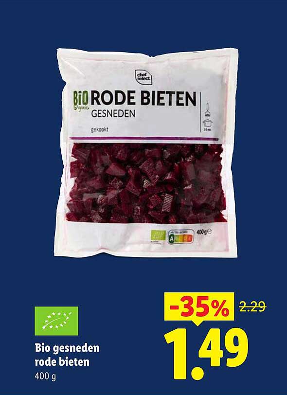 Bio gesneden rode bieten 400 g -35%