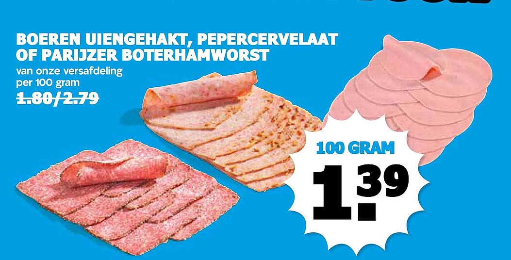 BOEREN UIENGEHakt, PEPERCERVELAAT OF PARIJZER BOTERHAMWORST