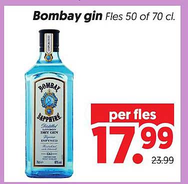 Bombay gin Fles 50 of 70 cl.
