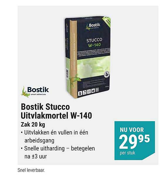 Bostik Stucco Uitvlakmortel W-140 Zak 20 kg