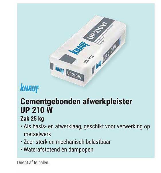 Cementgebonden afwerkpleister UP 210 W Zak 25 kg