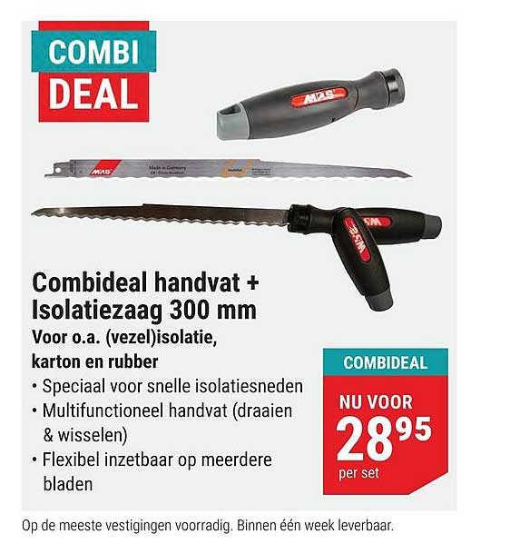 Combiddeal handvat + Isolatiezaag 300 mm