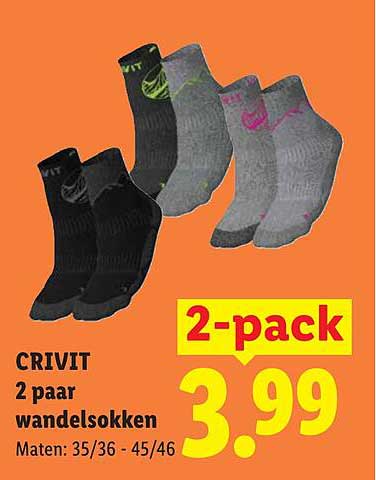 CRIVIT 2 paar wandelsokken Maten: 35/36 - 45/46 2-pack