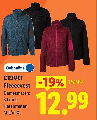 CRIVIT Fleecevest -19%