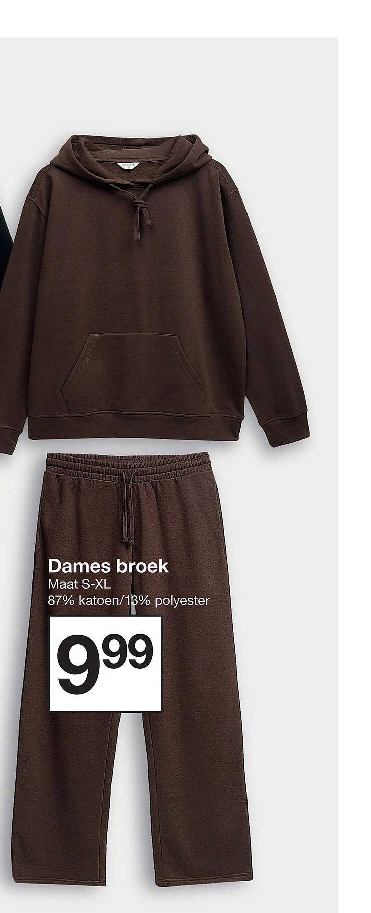 Dames broek Maat S-XL 87% katoen/13% polyester