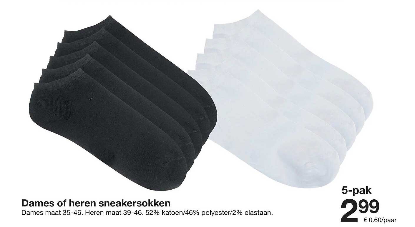 Dames of heren sneakersokken
