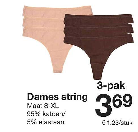 Dames string 3-pak