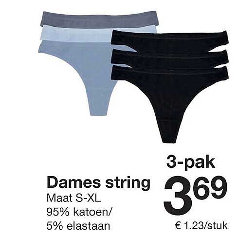 Dames string 3-pak