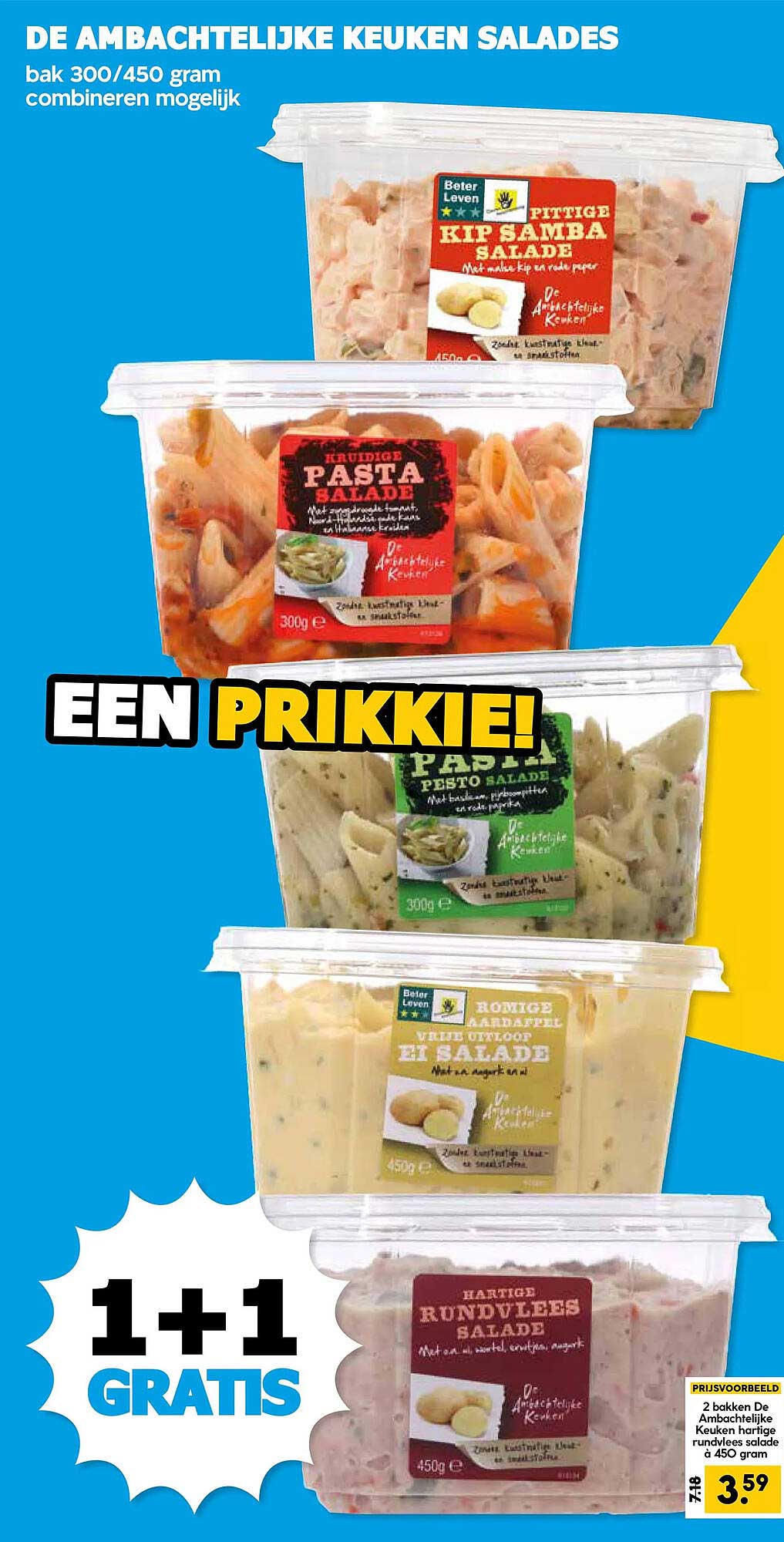De ambachtelijke keuken salades 1+1 gratis