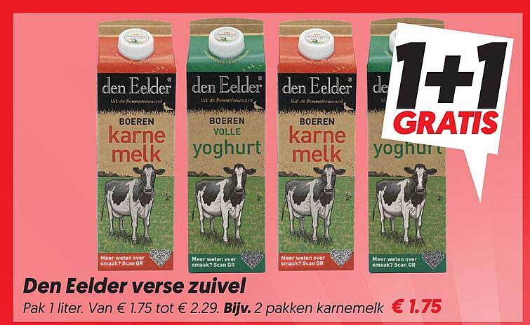 Den Eelder verse zuivel 1+1 GRATIS