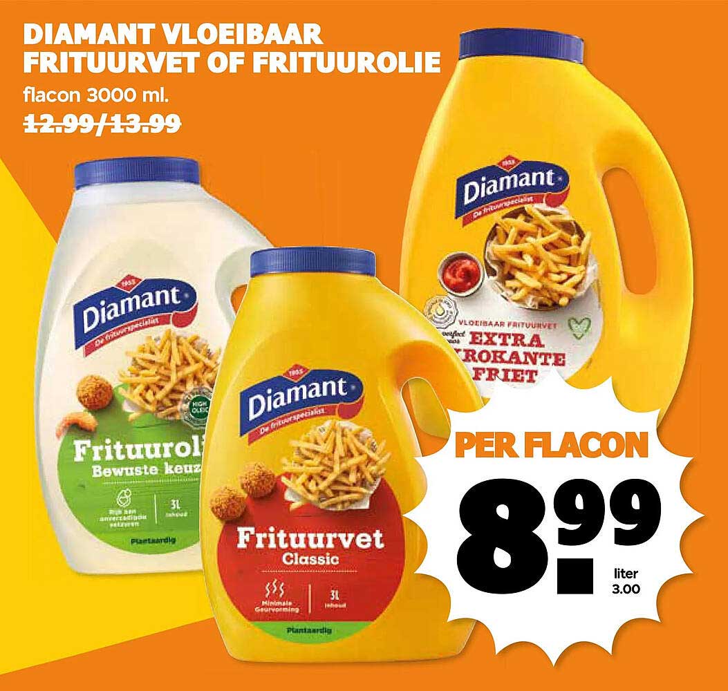 DIAMANT VLOEIBAAR FRITUURVET OF FRITUURO LIE flacon 3000 ml.