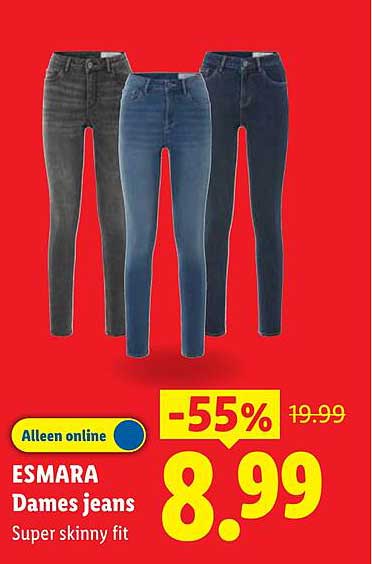ESMARA Dames jeans Super skinny fit -55%