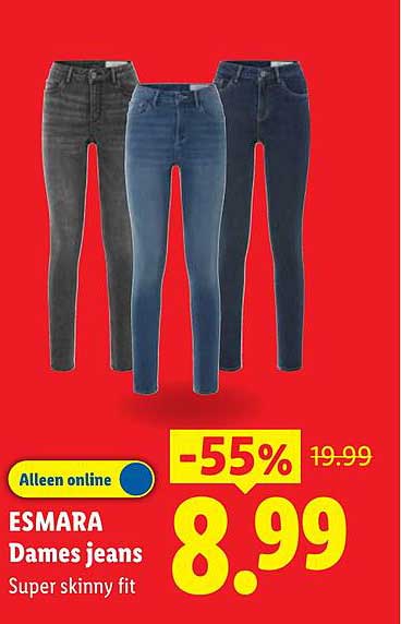 ESMARA Dames jeans Super skinny fit -55%