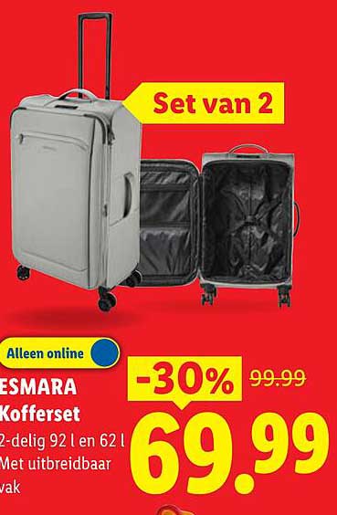 ESMARA Kofferset 2-delig 92 l en 62 l Met uitbreidbaar vak Set van 2 -30%