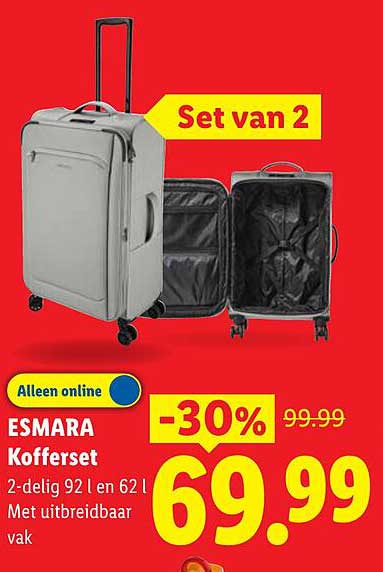 ESMARA Kofferset 2-delig 92 l en 62 l Met uitbreidbaar vak Set van 2 -30%