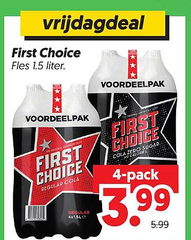 First Choice Fles 1.5 liter. 4-pack
