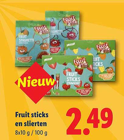Fruit sticks en slierten