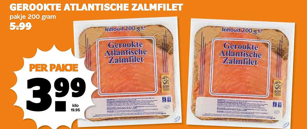 GEROOKTE ATLANTISCHE ZALMFILET pakje 200 gram