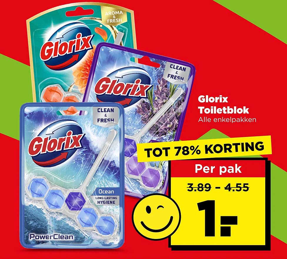 Glorix Toiletblok Alle enkelpakken TOT 78% KORTING