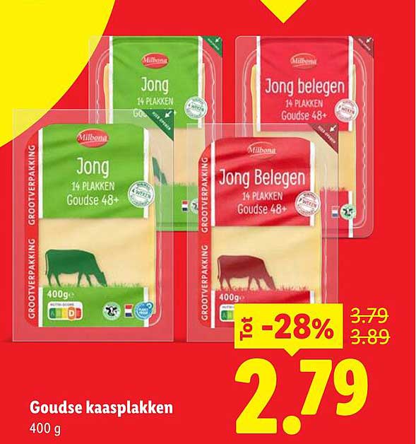 Goudse kaasplakken 400 g Tot -28%