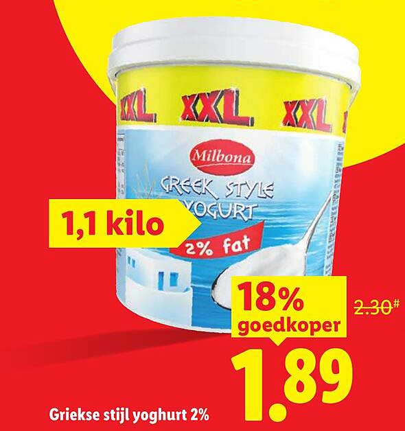 Griekse stijl yoghurt 2%