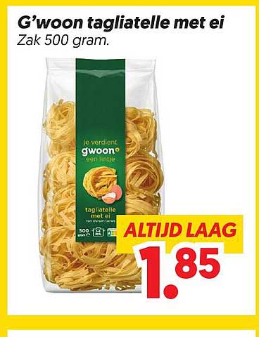 G'woon tagliatelle met ei Zak 500 gram