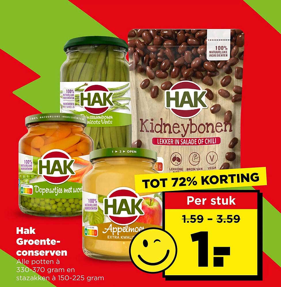 Hak Groente-conserven TOT 72% KORTING