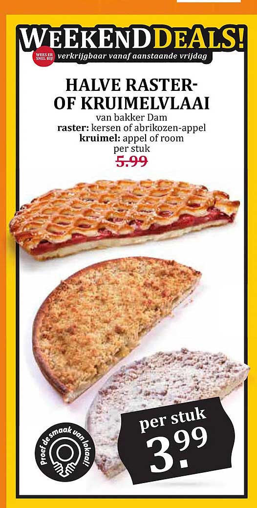 HALVE RASTER- OF KRUIMELVLAAI van bakker Dam