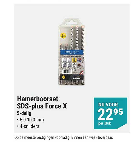 Hamerboorset SDS-plus Force X 5-delig