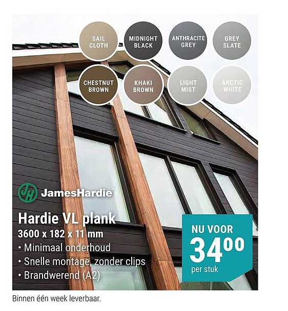 Hardie VL plank 3600 x 182 x 11 mm