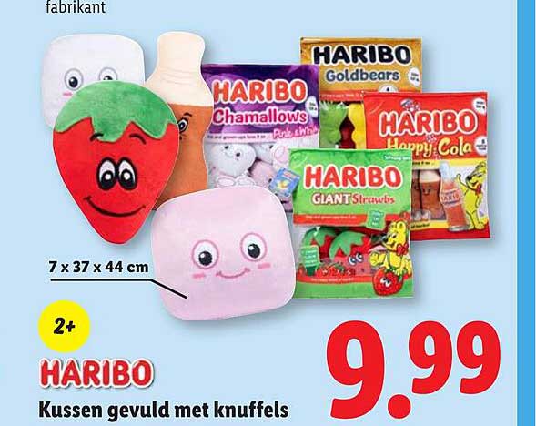HARIBO Kussen gevuld met knuffels 2+