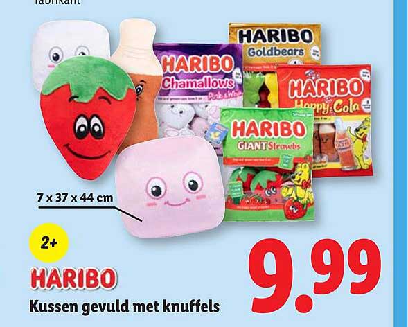 HARIBO Kussen gevuld met knuffels 2+