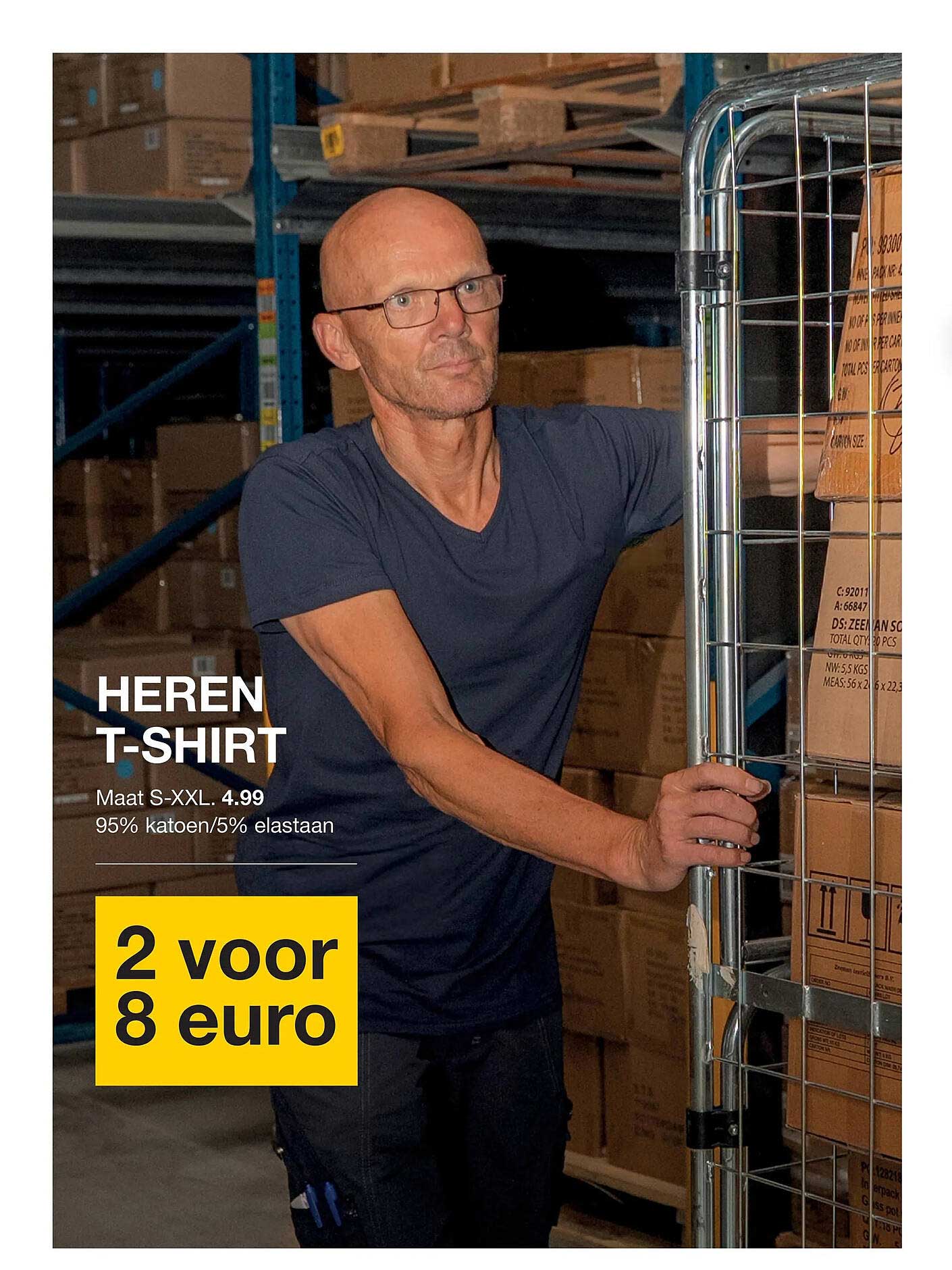 HEREN T-SHIRT 2 voor 8 euro