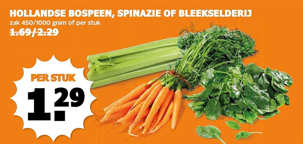 Hollandse bospeen, spinazie of bleekselderij