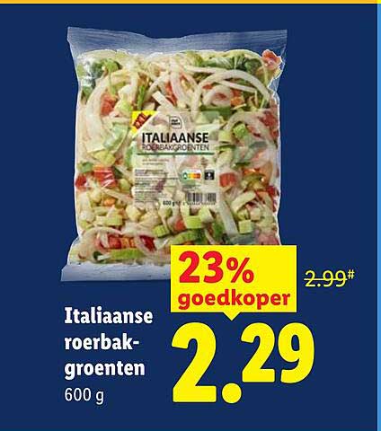Italiaanse roerbakgroenten 600 g 23% goedkoper