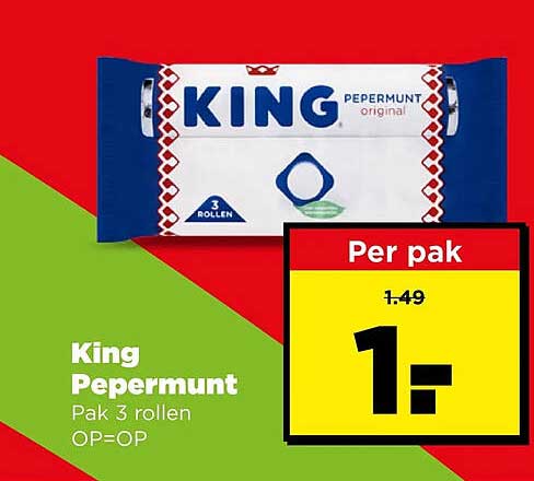 King Pepermunt Pak 3 rollen