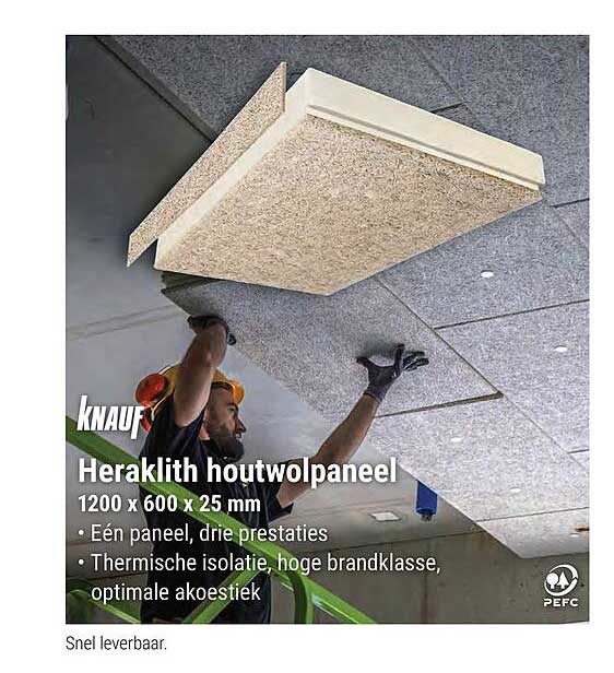 Knauf Heraklith houtwolpaneel 1200 x 600 x 25 mm