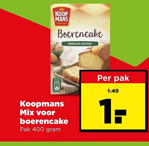 Koopmans Mix voor boerencake Pak 400 gram