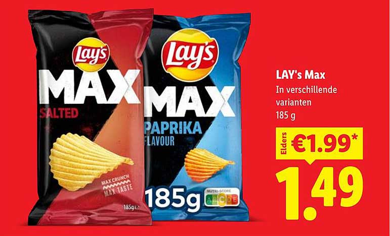 LAY's Max In verschillende varianten 185 g