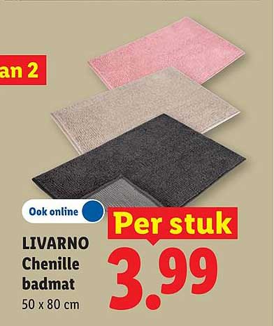 LIVARNO Chenile badmat Per stuk