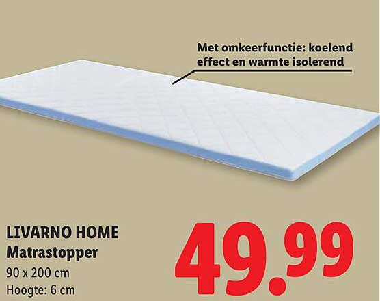 LIVARNO HOME Matras topper 90 x 200 cm Hoogte: 6 cm Met omkeerfunctie: koelend effect en warmte isolerend