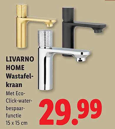 LIVARNO HOME Wastafel-kraan Met Eco-Click-water-bespar-functie 15 x 15 cm