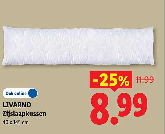 LIVARNO Zijlslaapkussen 40 x 145 cm -25%